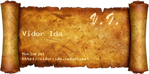 Vidor Ida névjegykártya